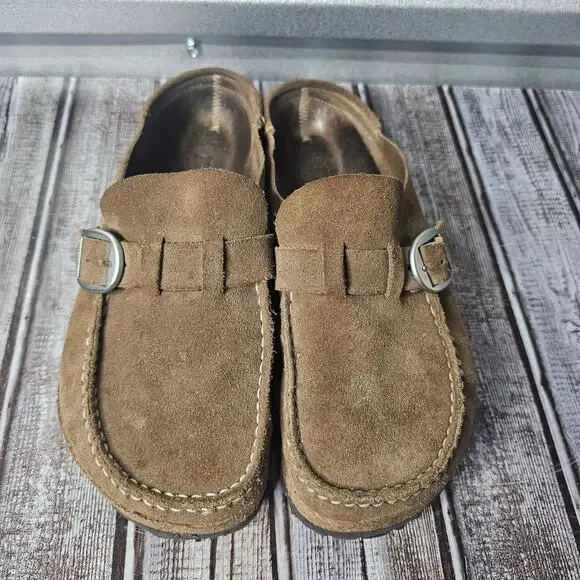 Birkenstock Buckley suede leather slip on clogs mules slides women's size 38 - Picture 6 of 8